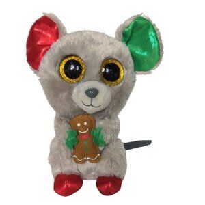 Ty Beanie Boo Mac Gray Christmas Mouse Stuffed Animal 6.5"